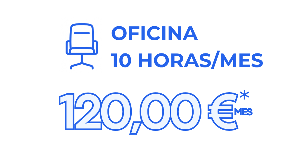 Oficina 10 horas al mes. Espacio de trabajo profesional totalmente equipado.